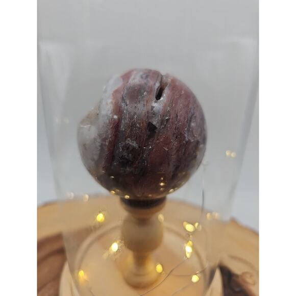 Druzy Ocean Jasper Sphere With Case 60mm - Picture 6 of 10